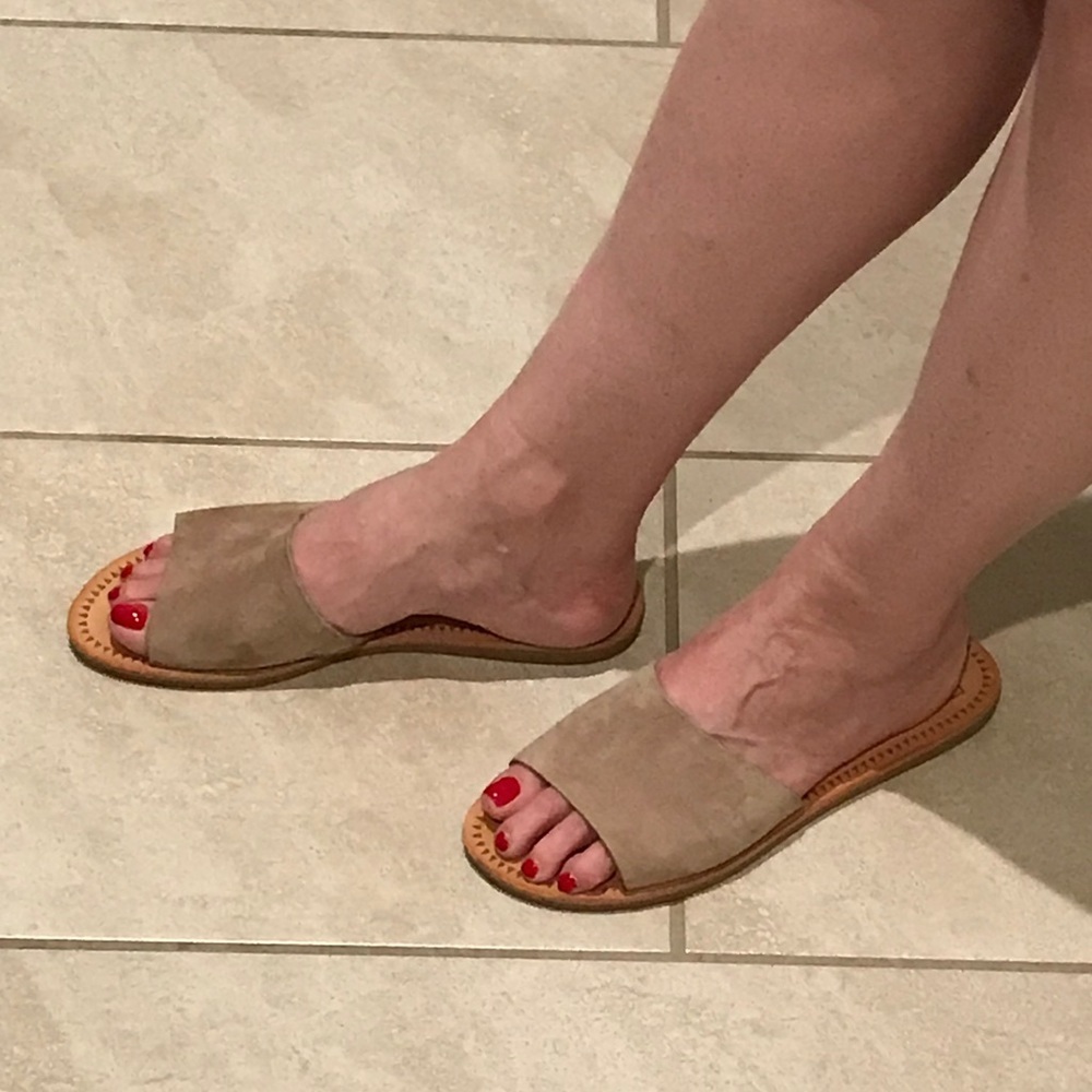 Dolce Vita Tan Suede Flat Sandals